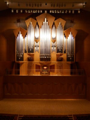die Orgel des Konzertsaals Ishikawa Ongakudo, Kanazawa, Ishikawa, Japan