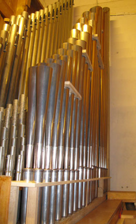 die neue Trompete 8' der Orgel in der Vang Kirke, Hamar, Hedmark, Norwegen