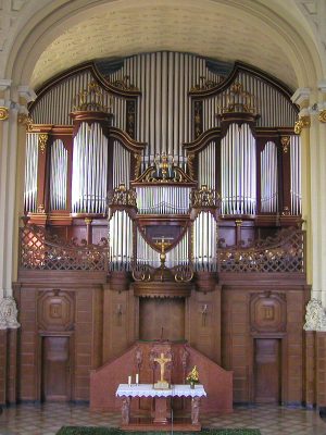 die Orgel der Versöhnungskirche in Völklingen, Saarland, Deutschland