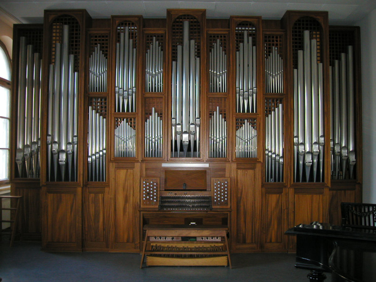 die Übungsorgel der Musikhochschule München. Bayern, Deutschland