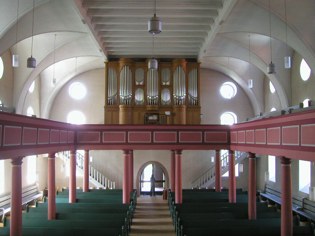 die Orgel der Stadtkirche Schlüchtern und der kirchenmusikalischen Fortbildungstätte, Hessen, Deutschland