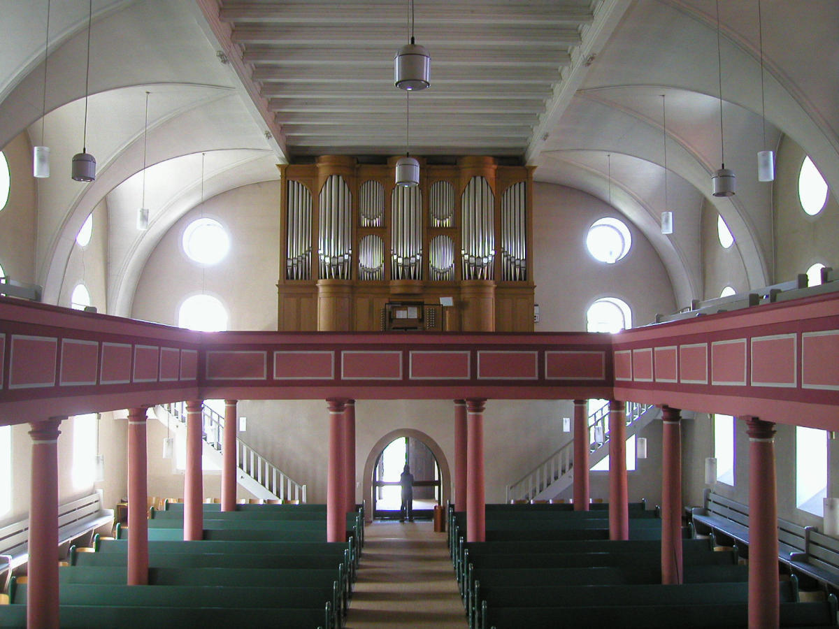 die Orgel der Stadtkirche Schlüchtern und der kirchenmusikalischen Fortbildungstätte, Hessen, Deutschland