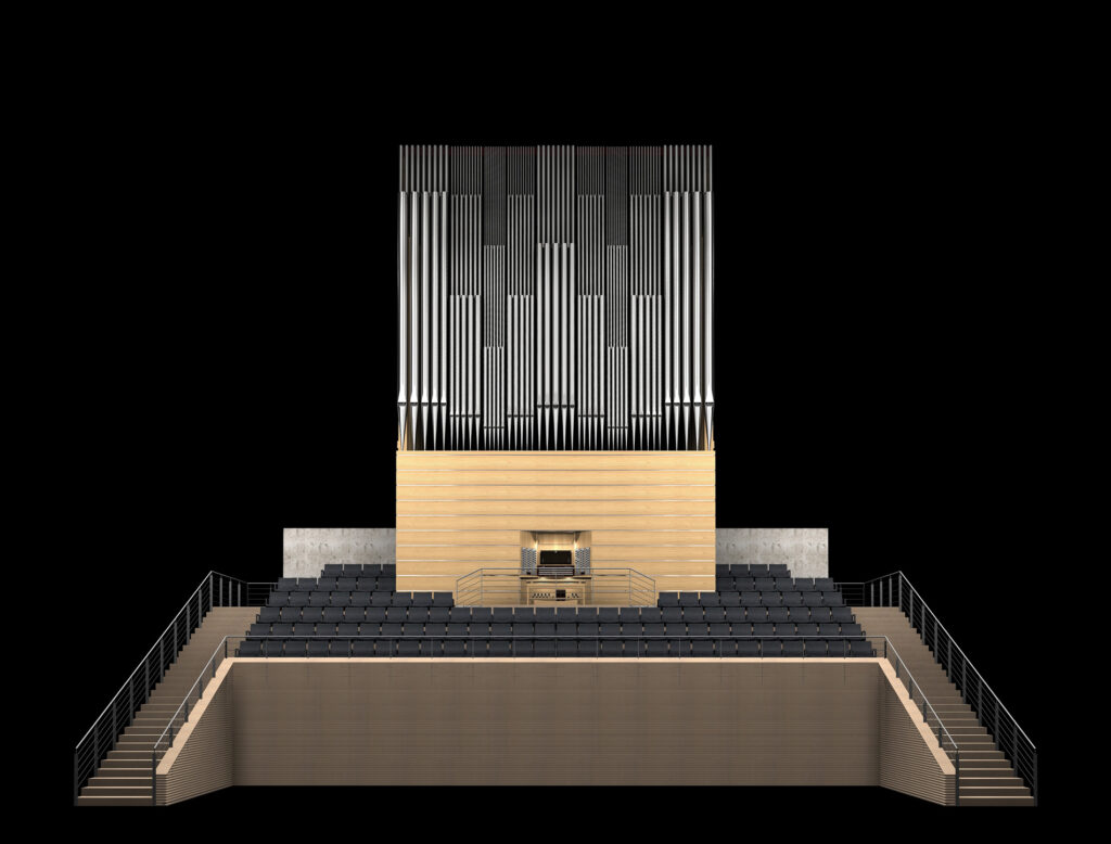 Prospektentwurf der Firmen Johannes Klais Bonn und Karl Schuke Berliner Orgelbauwerkstatt , Neubrandenburg, Mecklenburg Vorpommern, Deutschland